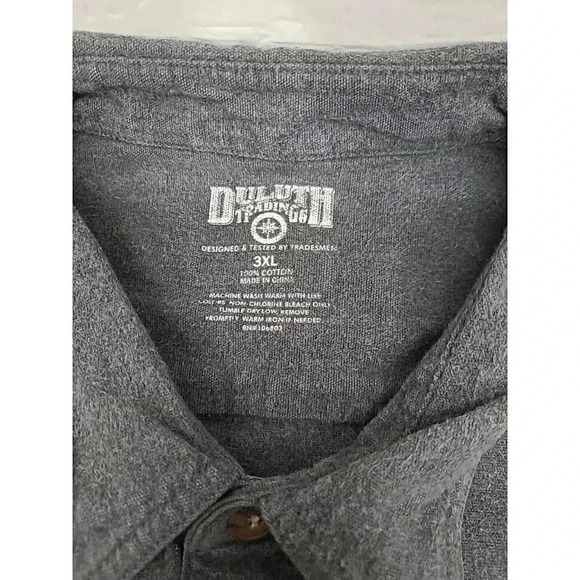 Duluth Trading Co. Shirt Men's Size 3XL Grey Button Up Long Sleeve - Picture 4 of 6